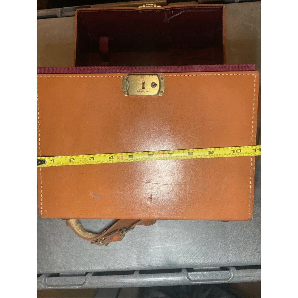 Vintage Polaroid Hard Leather Compartment Carrying Case Bag Model 309 Brown